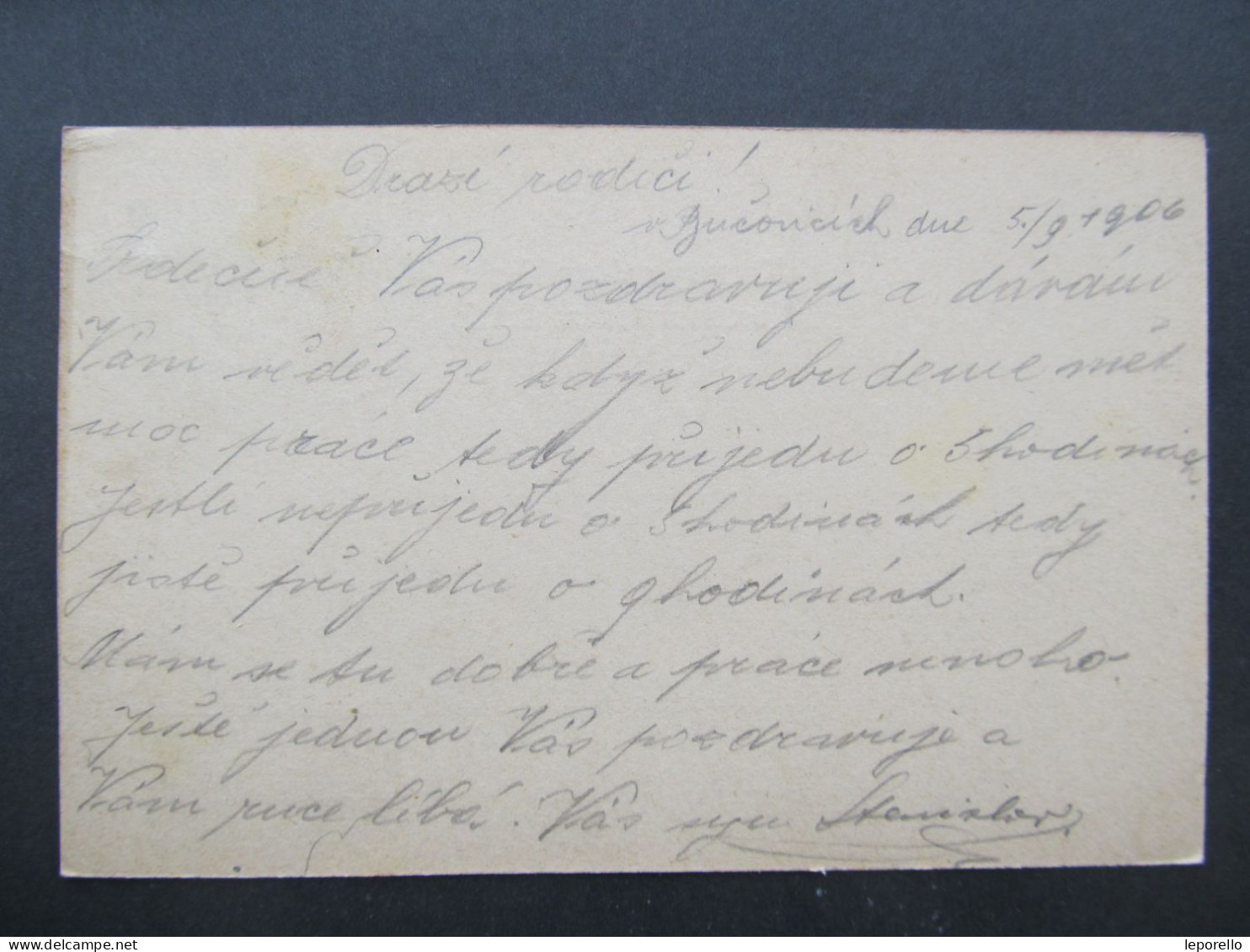 GANZSACHE Bučovice - Slavkov 1906 / P9964 - Lettres & Documents