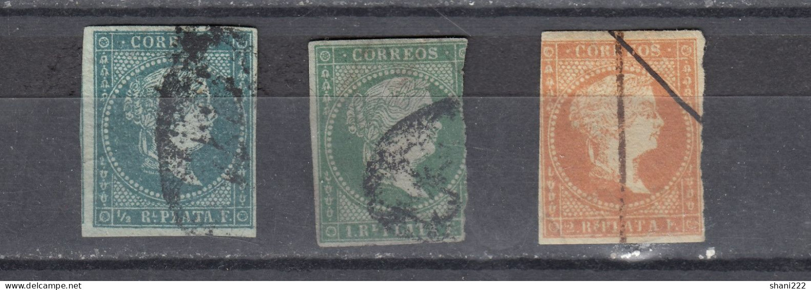 Cuba 1855 Isabel II, Filigrana Lazos, F-vf (e-875) - Other & Unclassified