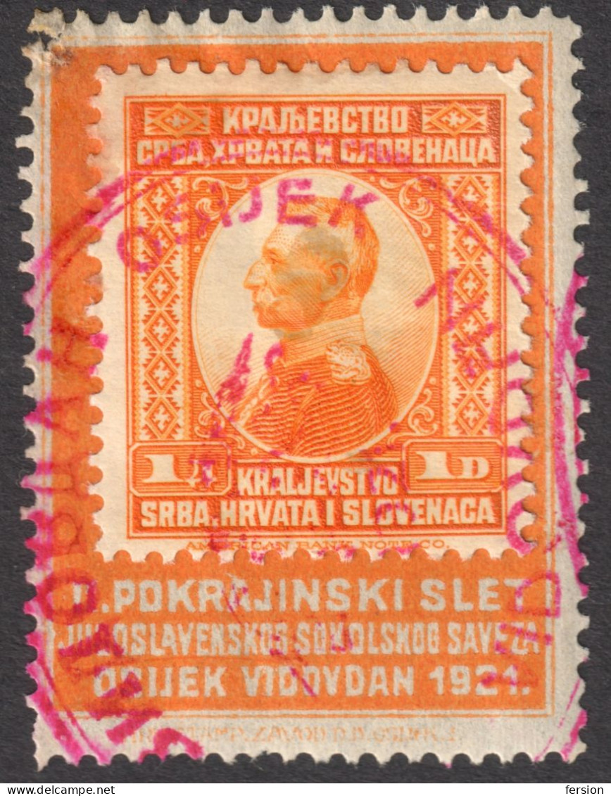 LATIN Letters - 1921 Croatia Yugoslavia SHS Sokolski Slet Scouts Scout Meeting OSIJEK FDC Cinderella Vignette Label - Oblitérés