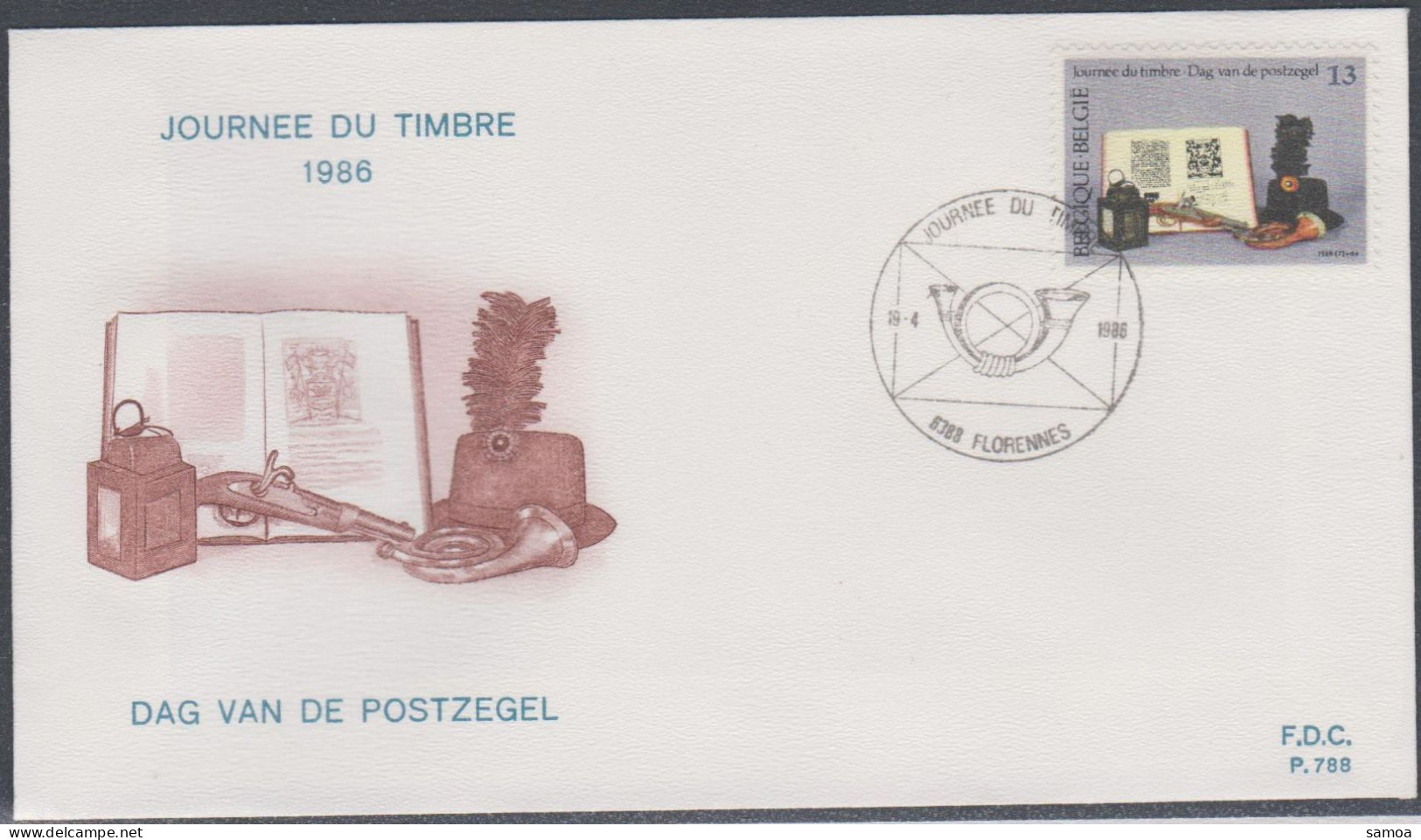 Belgique FDC 1986 2210 Journée Du Timbre Musée Des Postes Et Télécommunications Lede - 1981-1990