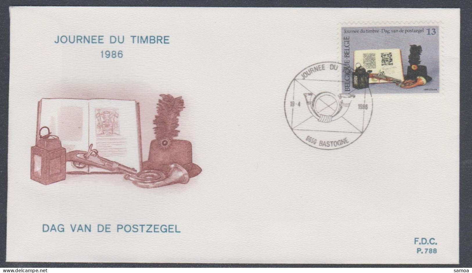 Belgique FDC 1986 2210 Journée Du Timbre Musée Des Postes Bastogne - 1981-1990