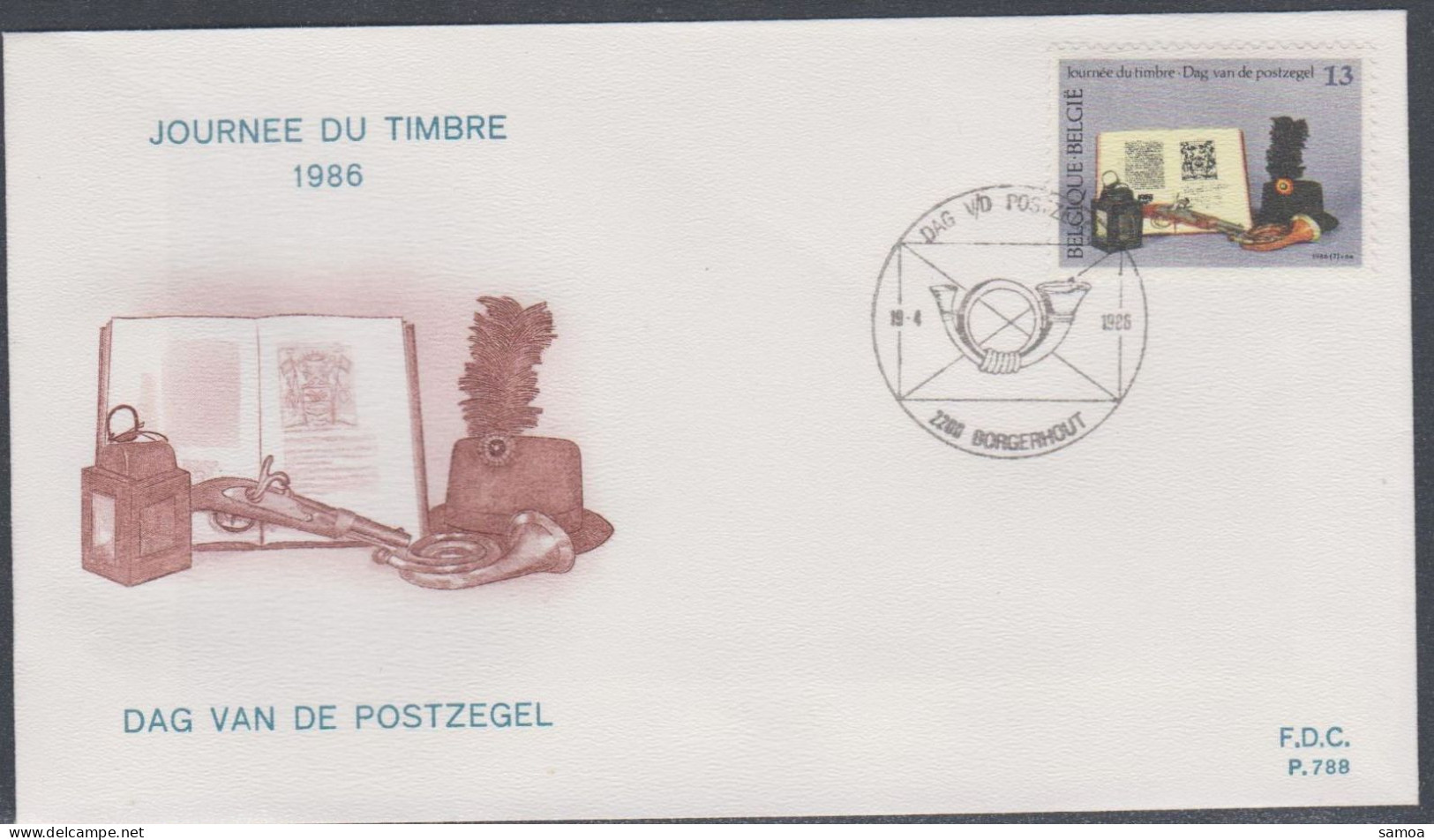 Belgique FDC 1986 2210 Journée Du Timbre Musée Des Postes Borgerhout - 1981-1990