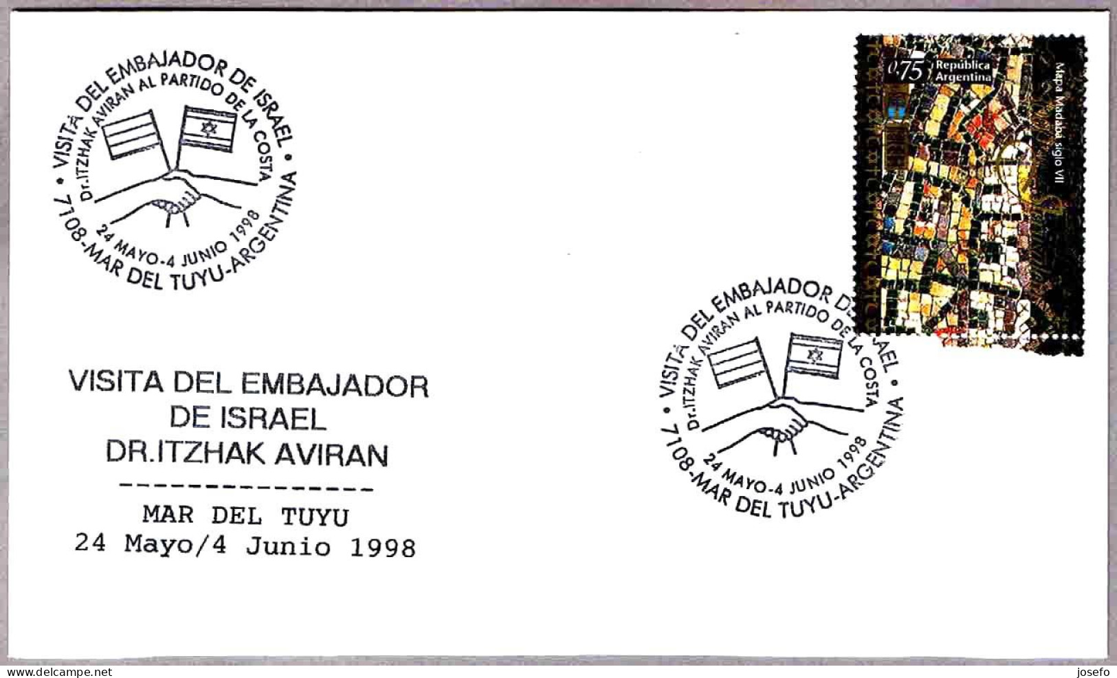Visita Del Embajador De ISRAEL - Visit Of The Ambassador Of Israel. Mar Del Tuyu, Argentina, 1998 - Judaisme