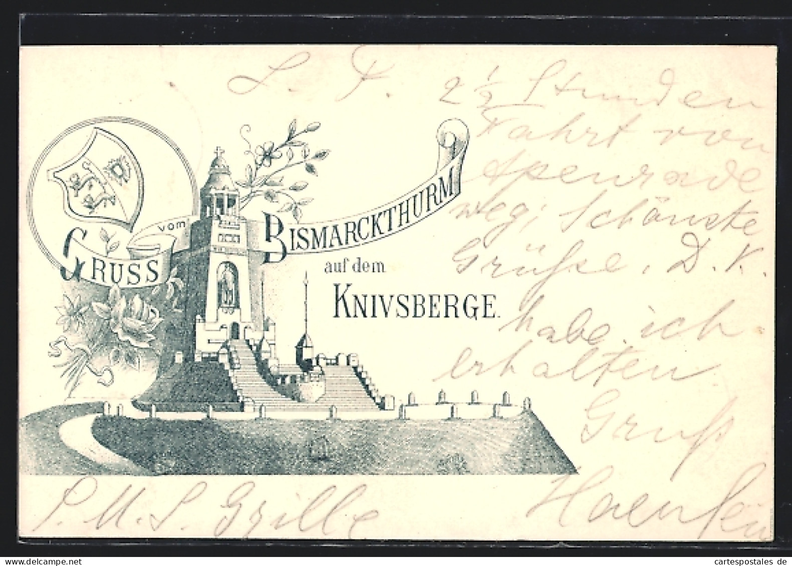 Lithographie Knivsberg, Am Bismarckthurm  - Danemark