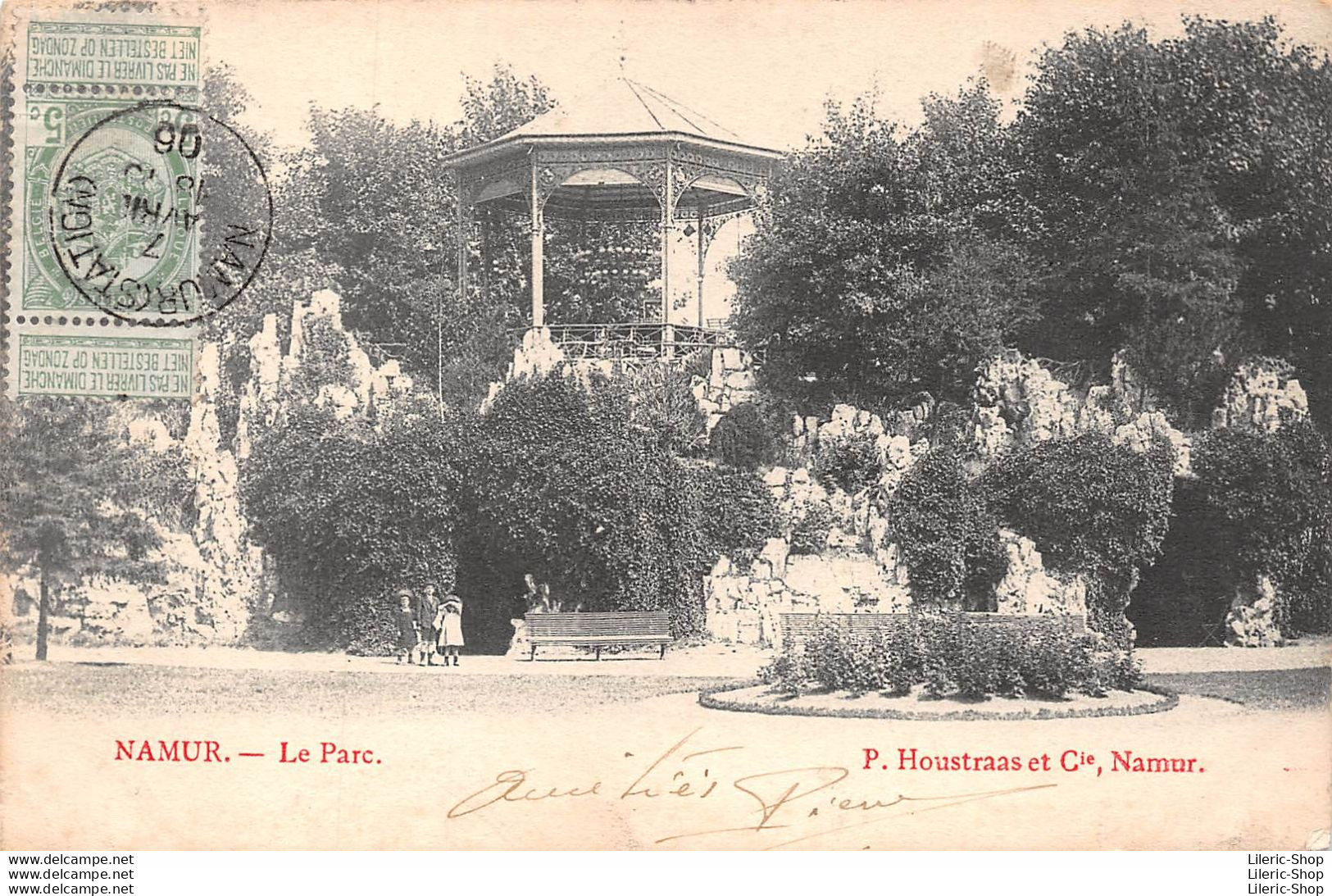 Belgique > NAMUR - Cpa 1906 - Dos Simple -  Le Kiosque Du Parc Marie-Louise  P. Houstraas Et Cie, Namur. - Namur