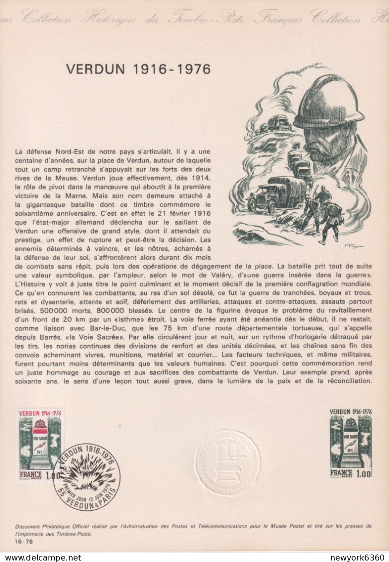 1976 FRANCE Document De La Poste Verdun N° 1883 - Postdokumente