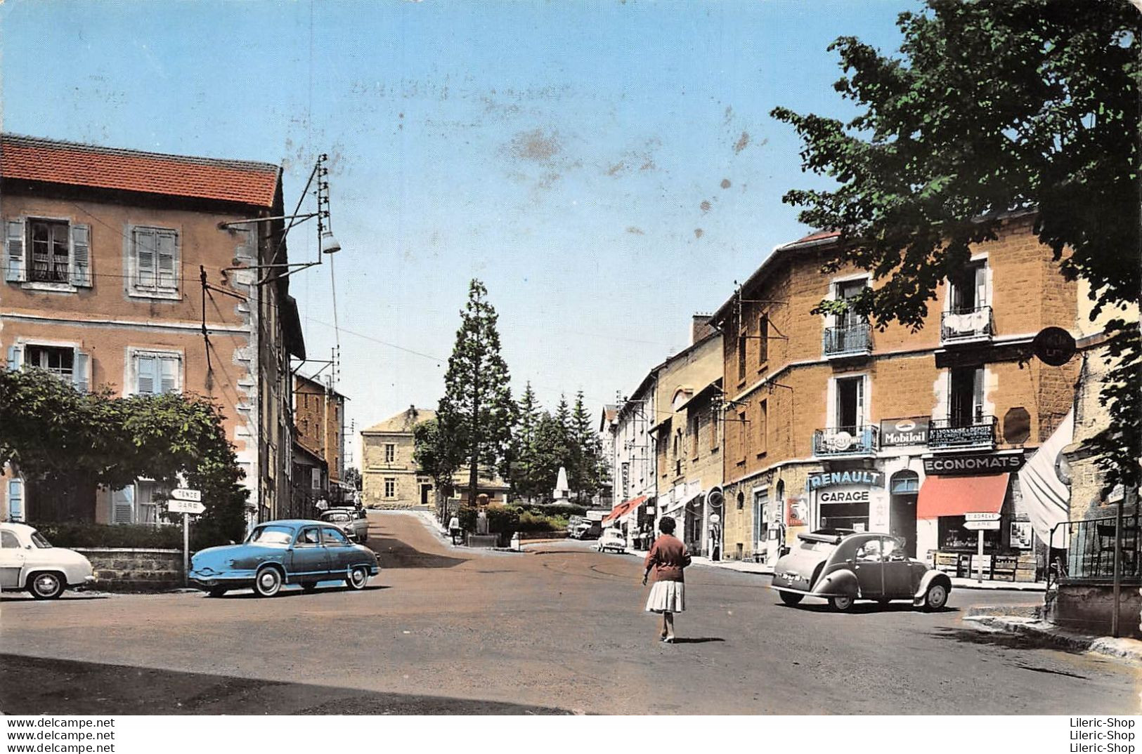 [43]  Le Chambon-sur-Lignon - Garage Renault - Pompes Essence - Plaque Mobiloil Automobiles Panhard 2 Cv - Le Chambon-sur-Lignon