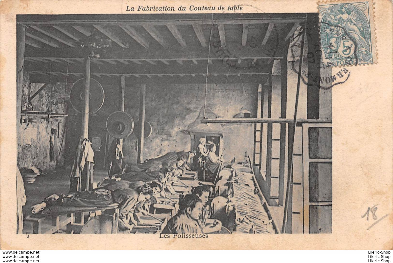 La Fabrication Du Couteau De Table - Les Polisseuses - Au Verso, Légende Manuscrite "Thiers" - - Industrie