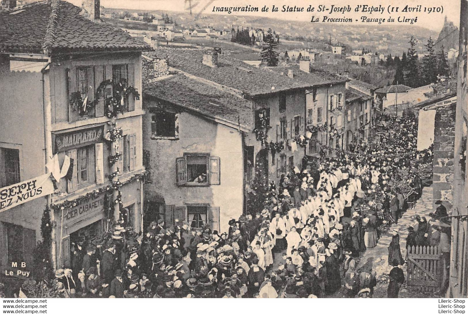 [43] Inauguration De La Statue De St-Joseph D'Espaly (11 Avril 1910) Mgr Boutry Et Ses Assistants - Autres & Non Classés