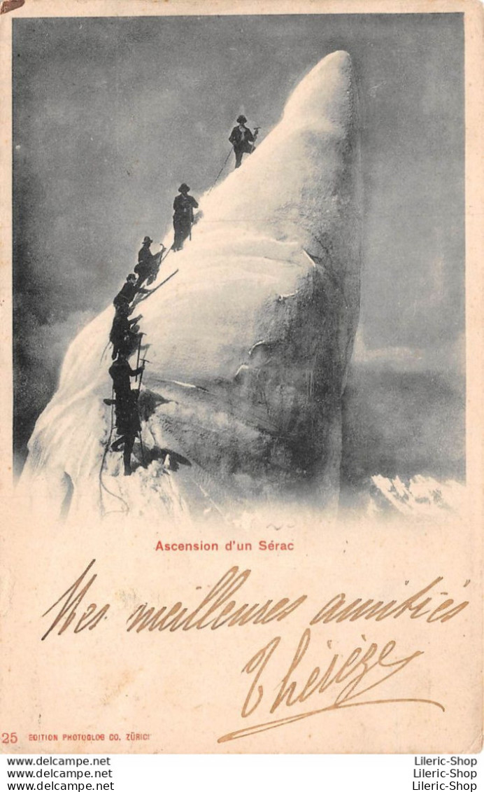SWITZERLAND BESTEIGUNG EINES SERAC - ASCENSION D'UN SERAC - ALPINISME~ICE CLIMBING 1903 - Sion