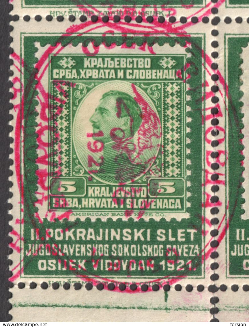 LATIN Letters 1921 Croatia Yugoslavia SHS Sokolski Slet Scouts Scout Meeting OSIJEK FDC Cinderella Vignette Label - Neufs