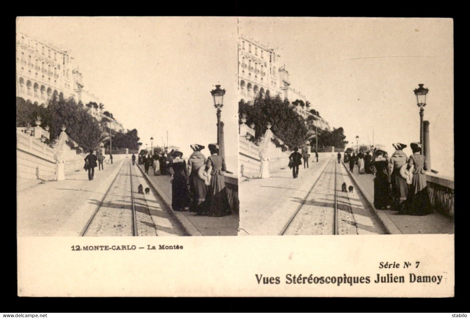 MONACO - MONTE-CARLO - LA MONTEE - CARTE STEREO JULIEN DAMOY - Monte-Carlo