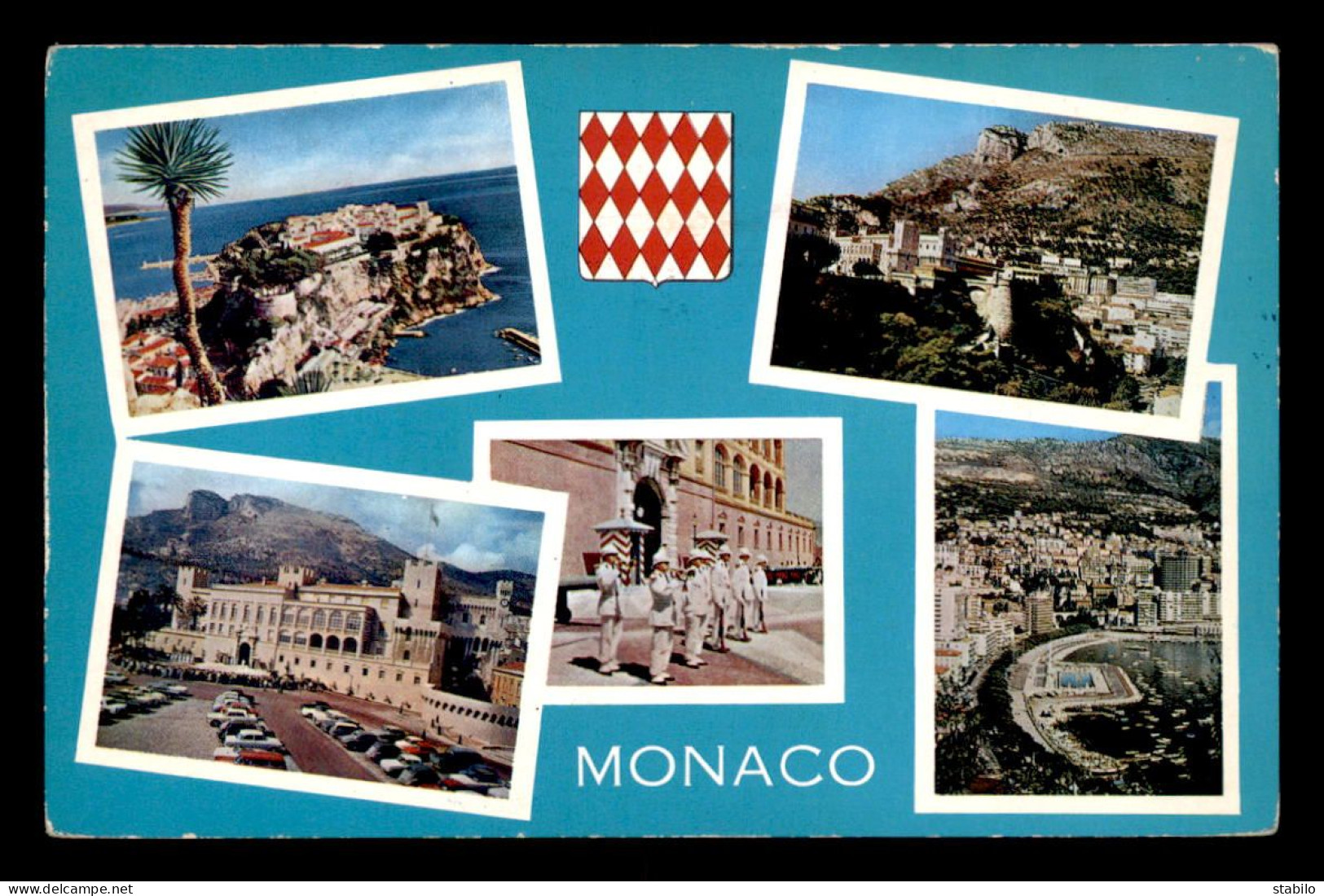 MONACO - MULTIVUES - CARTE TIMBREE ET OBLITEREE - Mehransichten, Panoramakarten