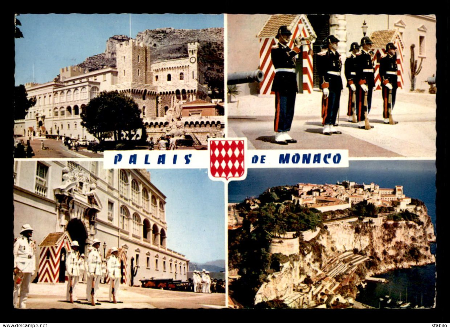 MONACO - PALAIS PRINCIER, MULTIVUES - CARTE TIMBREE ET OBLITEREE - Palais Princier