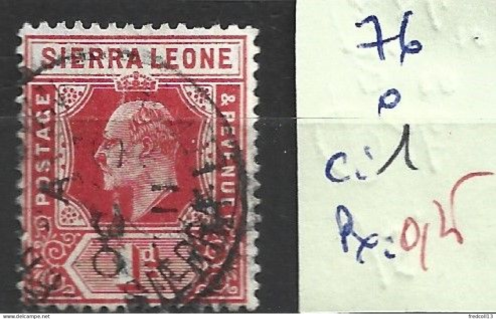 SIERRA LEONE 76 Oblitéré Côte 1 € - Sierra Leone (...-1960)