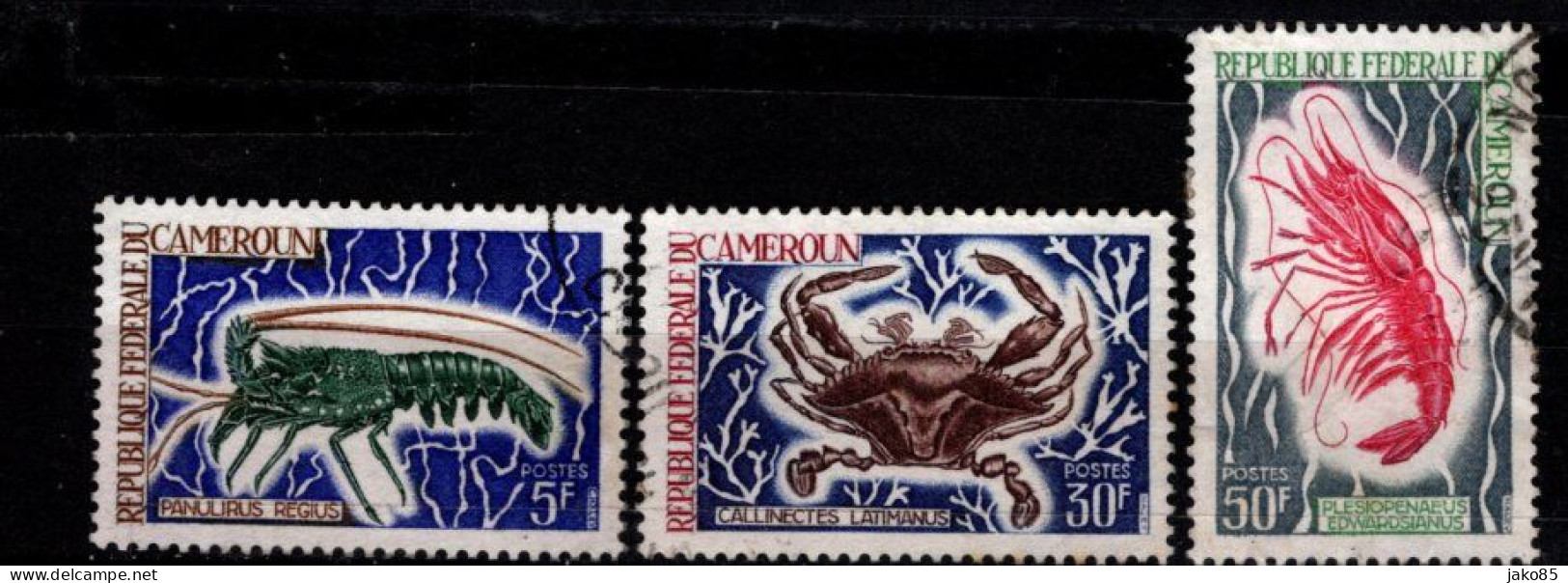 - CAMEROUN -1968 - YT N° 456  + 461 + 463 - Oblitérés - Faune Marine - Cameroon (1960-...)