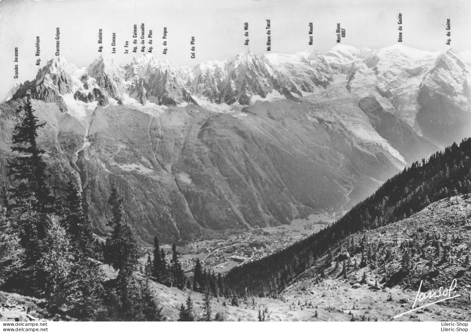 Chamonix 74 Panorama De La Chaine Des Aiguilles Et Du Mont-Blanc, Vu Depuis Le Chemin De La Flégère - Éd. Jansol CPSM GF - Chamonix-Mont-Blanc