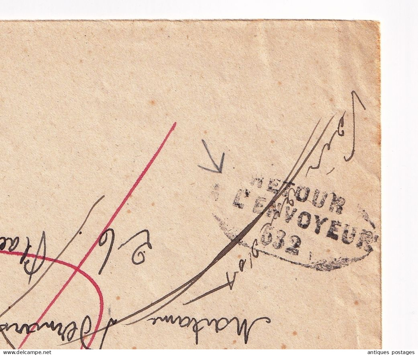 Lettre 1920 Bordeaux Gironde Gaussel Notaire Retour à L'Envoyeur Décédé Alfred Quinquery Timbres Semeuse - 1906-38 Semeuse Con Cameo