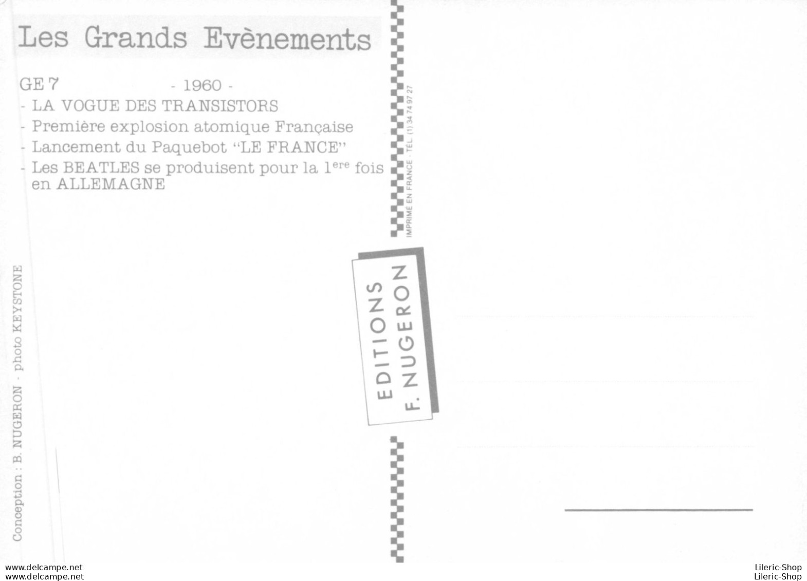 LES GRANDS EVENEMENTS - 1960 - LA VOGUE DU TRANSISTOR  - ED. F. NUGERON Cpm - Autres & Non Classés