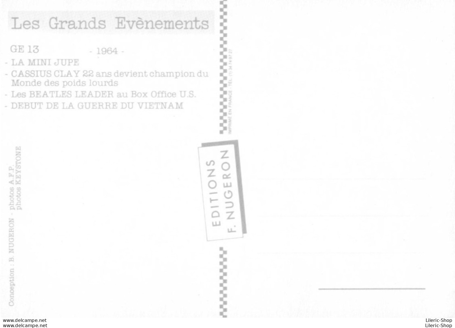 LES GRANDS EVENEMENTS - 1964-LA MINI JUPE  - ED. F. NUGERON Cpm - Autres & Non Classés
