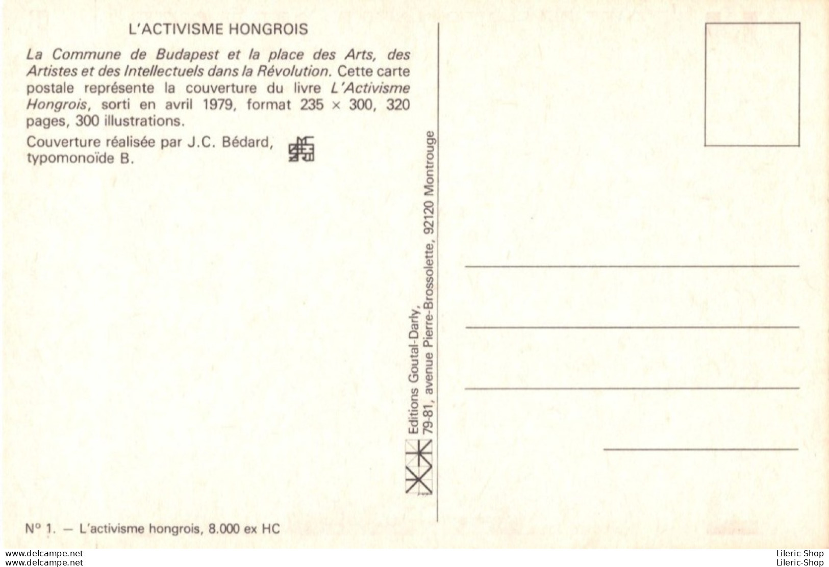 L'ACTIVISME HONGROIS 2 CPM NUMÉROTÉES 1 ET 2  - TIRAGE 8000 EX - Hongrie