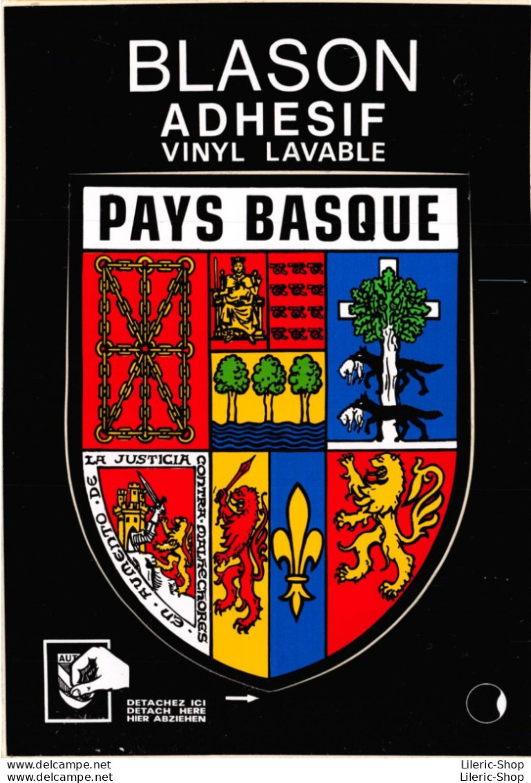 BLASON ADHESIF  PAYS BASQUE. Cpsm GF - Other & Unclassified