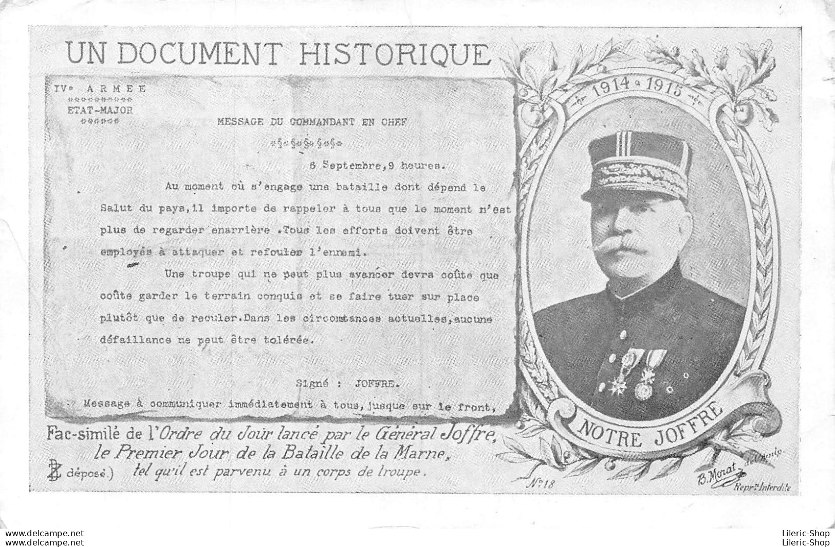 GUERRE 1914-1918. - NOTRE JOFFRE - UN DOCUMENT HISTORIQUE - CPA - Personnages