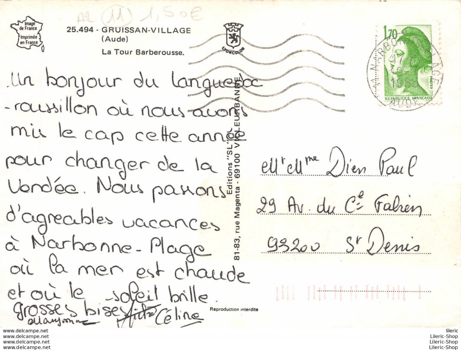 11 / Gruissan - Village - La Tour Barberousse - Éd. SL 1986 - Autres & Non Classés