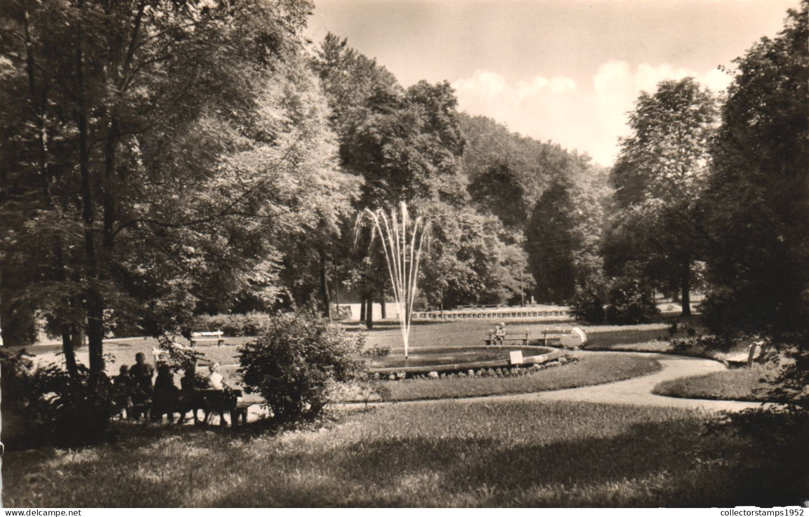 WERDAU, SAXONY, PARK, FOUNTAIN, GERMANY, POSTCARD - Werdau