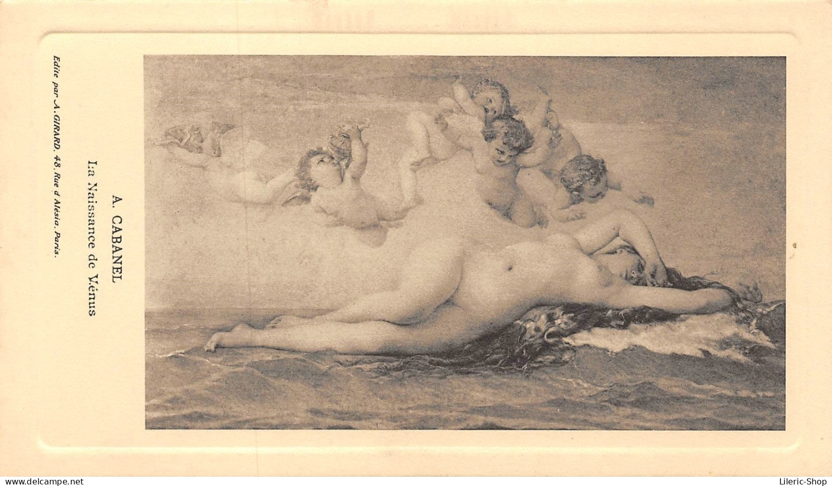 MENU VIERGE // NU / NUDE / A. CABANEL - " La Naissance De Vénus " - EDITE PAR A. GIRARD - Menus