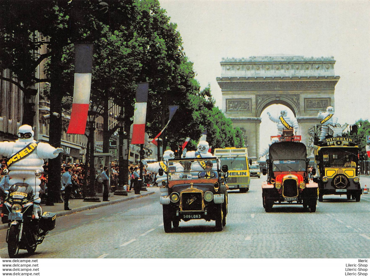 CARTE PUBLICITAIRE // CYCLISME // TOUR DE FRANCE - L'ARRIVÉE DU BIBENDUM MICHELIN SUR LES CHAMPS-ÉLYSÉES - Publicité