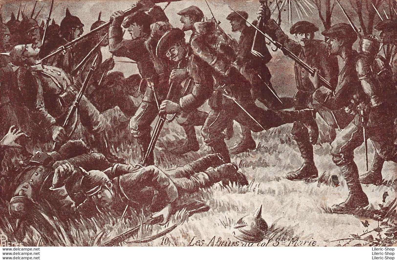 Sainte-Marie-aux-Mines - 28ème BCA - Les Alpins Au Col De Sainte-Marie - Illustrateur C. PIERRE - Oorlog 1914-18
