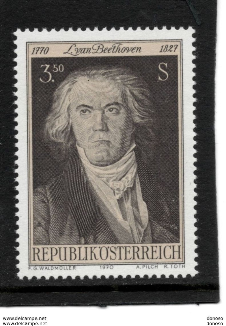 AUTRICHE 1970 BEETHOVEN Yvert 1181, Michel 1352 NEUF** MNH - Ungebraucht