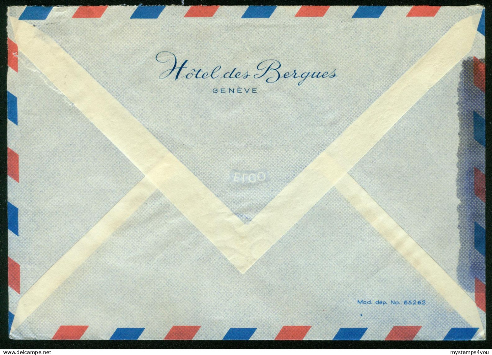 Br Switzerland, Geneve 1951 Cover > Denmark (Hotel Des Bergues) #bel-1064 - Lettres & Documents