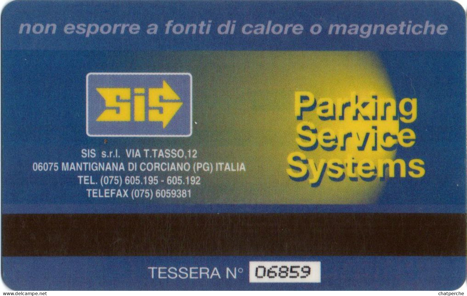 CARTE STATIONNEMENT BANDE MAGNETIQUE PARKING DI ORVIETTO...  ITALIE - Other & Unclassified