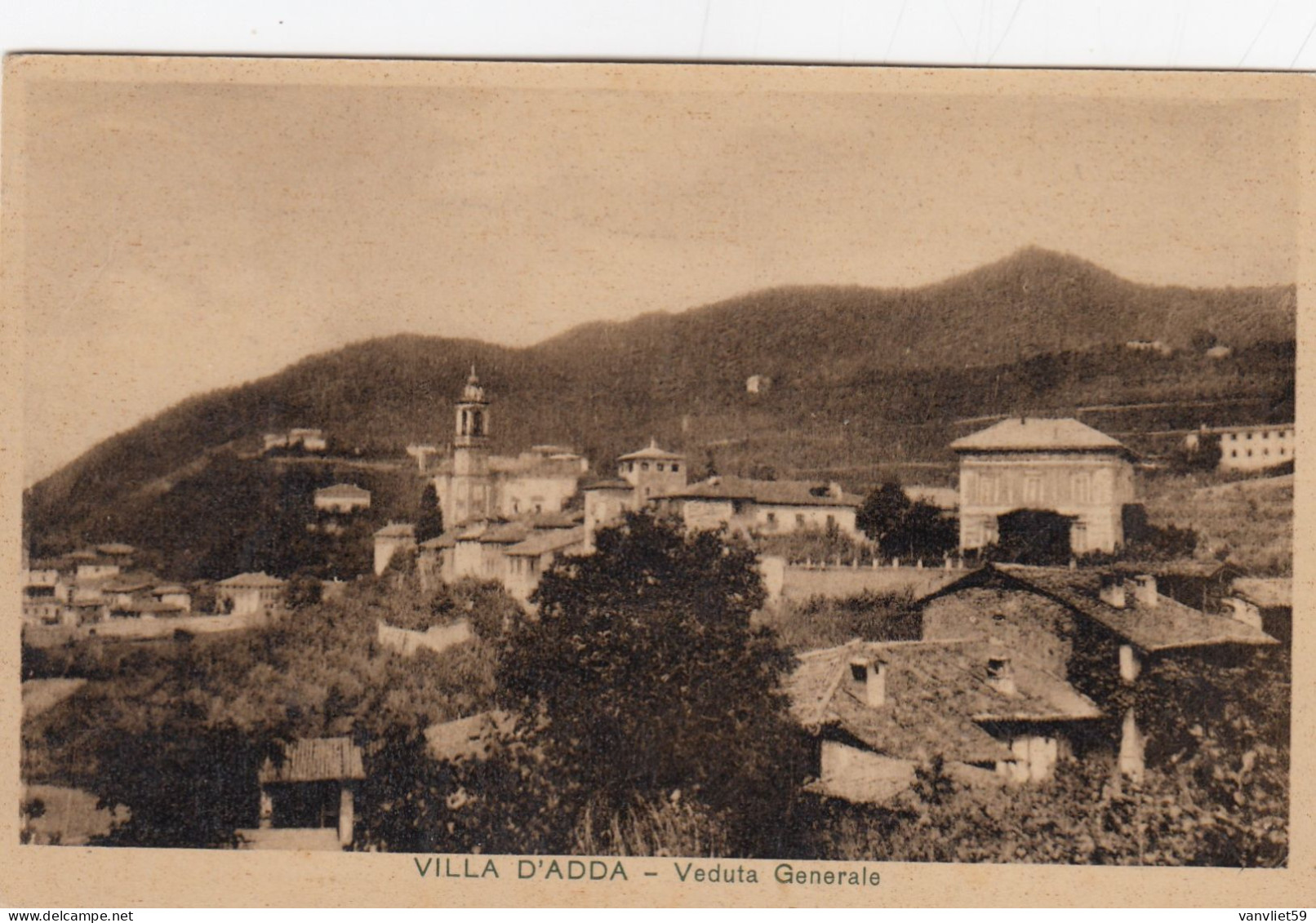 VILLA D'ADDDA-BERGAMO-VEDUTA GENERALE- CARTOLINA VIAGGIATA IL 28-11-1935 - Bergamo