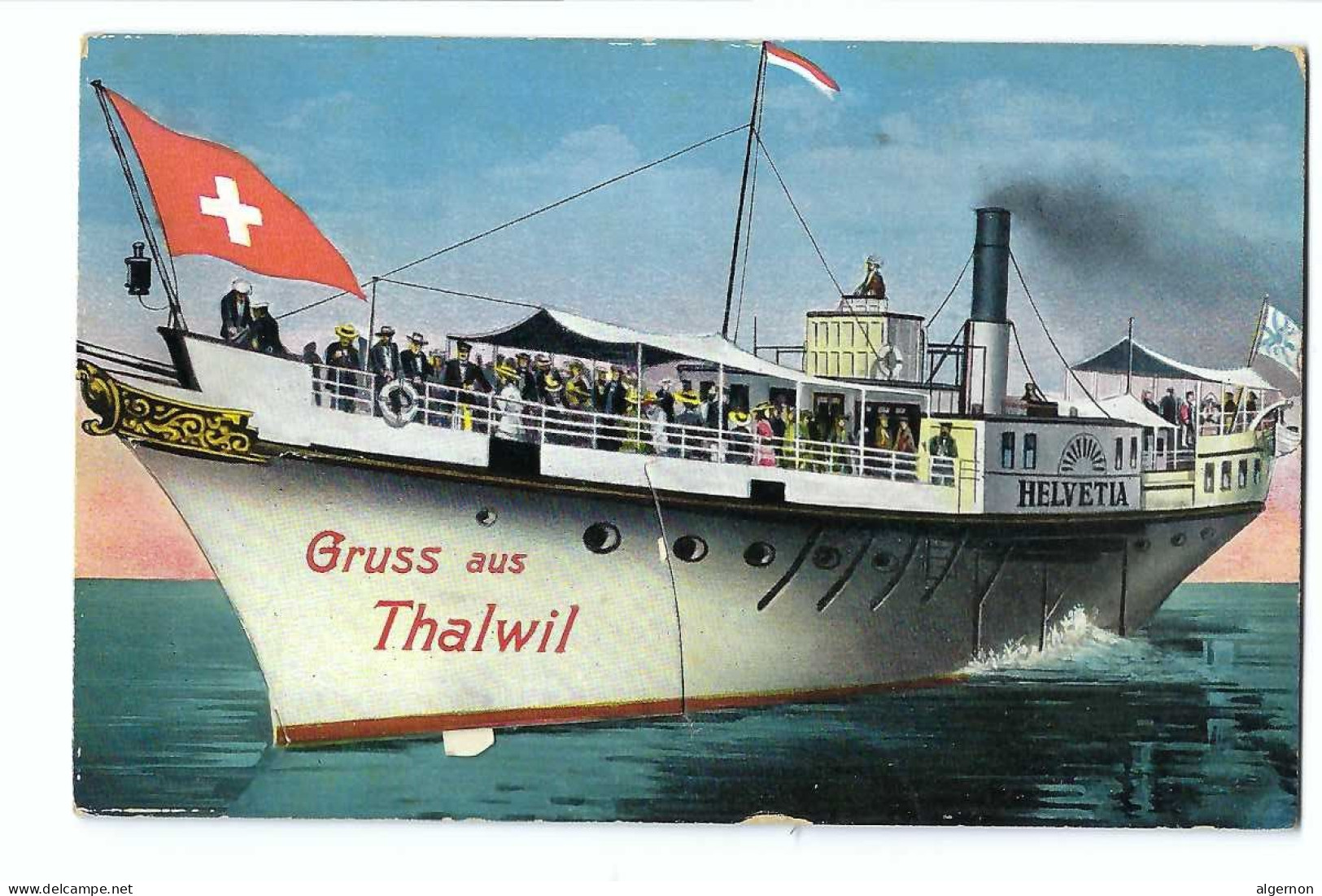 32587 -  Gruss Aus Thalwil Dampfer Helvetia Carte à Système - Thalwil