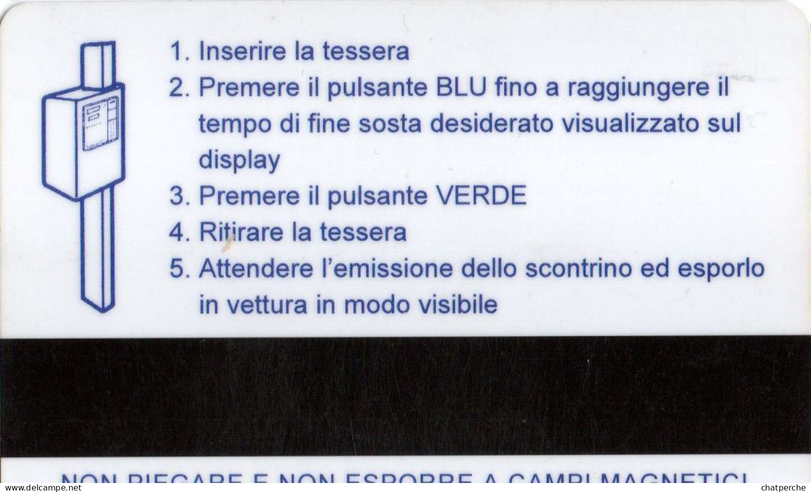 CARTE STATIONNEMENT BANDE MAGNETIQUE PARKING LINE PARK CARD...  ITALIE - Altri & Non Classificati