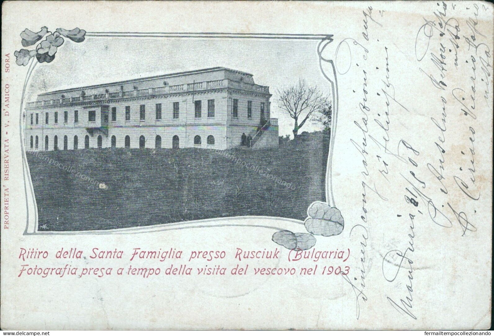 Cs96 Cartolina Rusciuk Bulgaria Ritiro Della Santa Famiglia 1908 - Autres & Non Classés