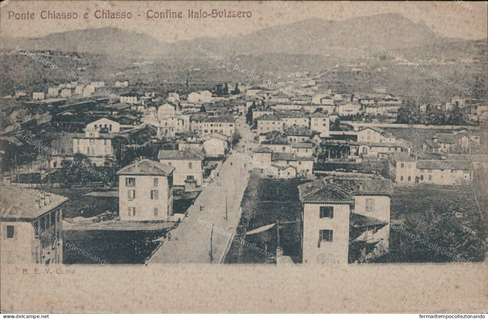 Cs249 Cartolina Cpa  Ponte Chiasso E Chiasso Confine Italo Svizzero Svizzera - Other & Unclassified