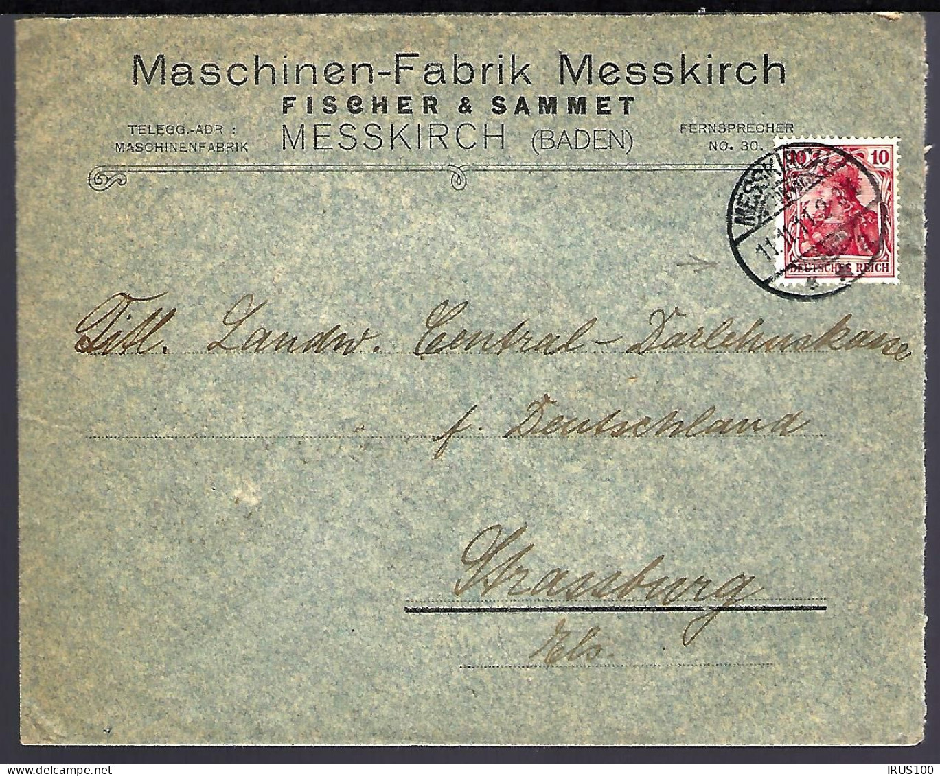 MESSKIRCH (BADEN) - 11/11/1911 - POUR STRASBOURG -  - Other & Unclassified