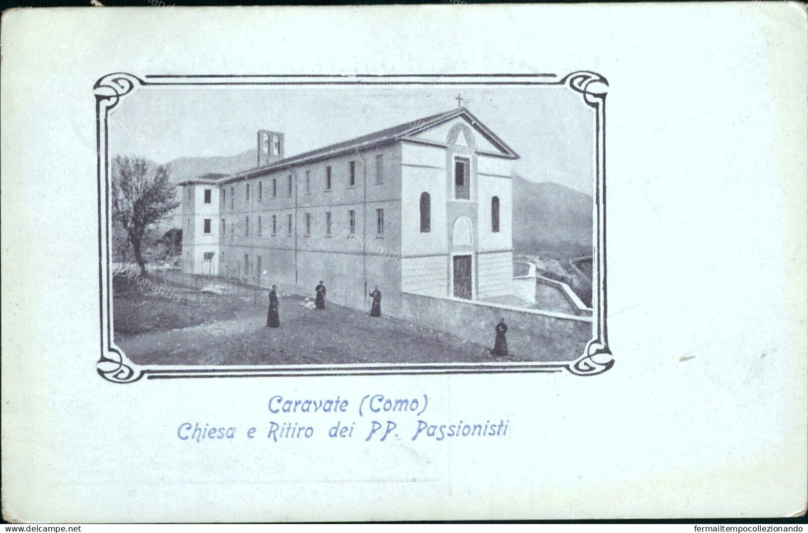 Cs85 Cartolina Caravate Chiesa E Ritiro Dei Padri Passionisti Varese 1912 - Varese