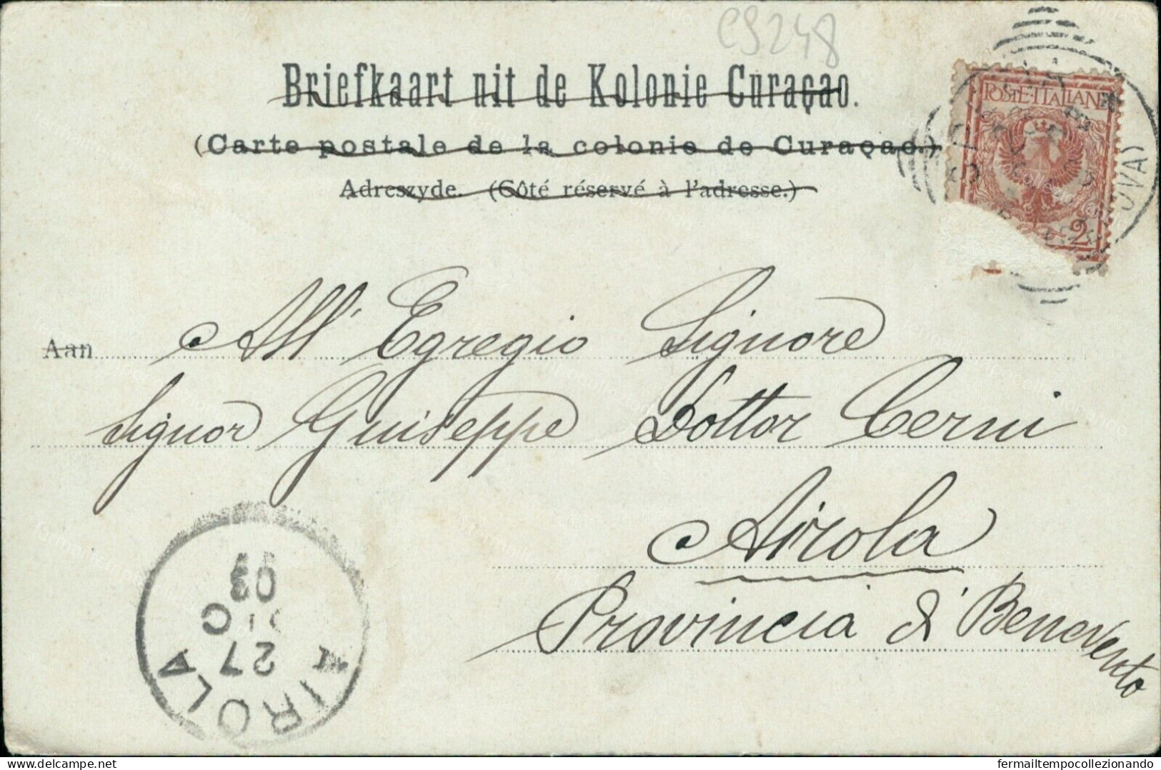 Cs248 Cartolina Cpa  Curacao Venezuela 1903 - Autres & Non Classés