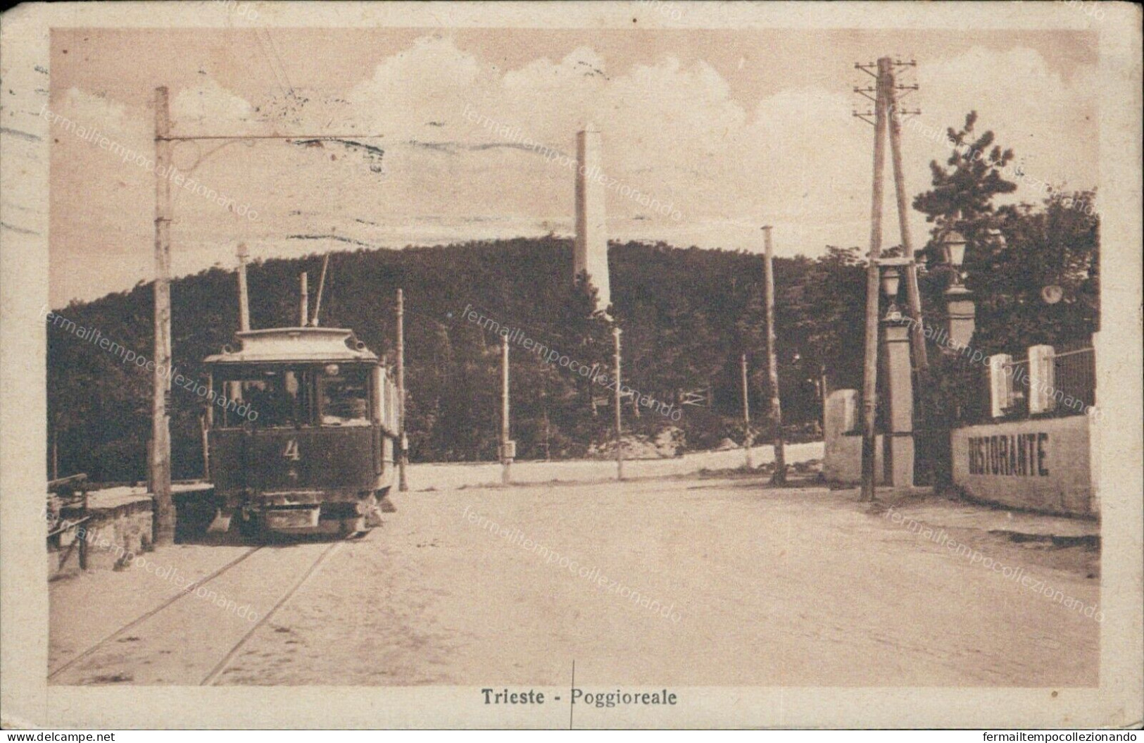 Cs244 Cartolina Trieste Poggioreale Tram - Trieste (Triest)
