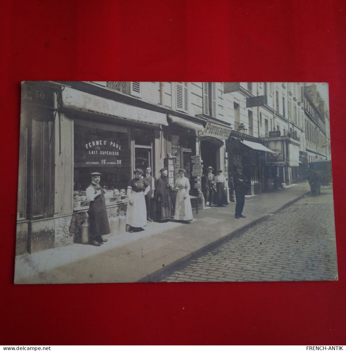 CARTE PHOTO PARIS RUE DELAMBRE DEVANTURE PHOTOGRAPHE ET FERME ST PAUL - District 14