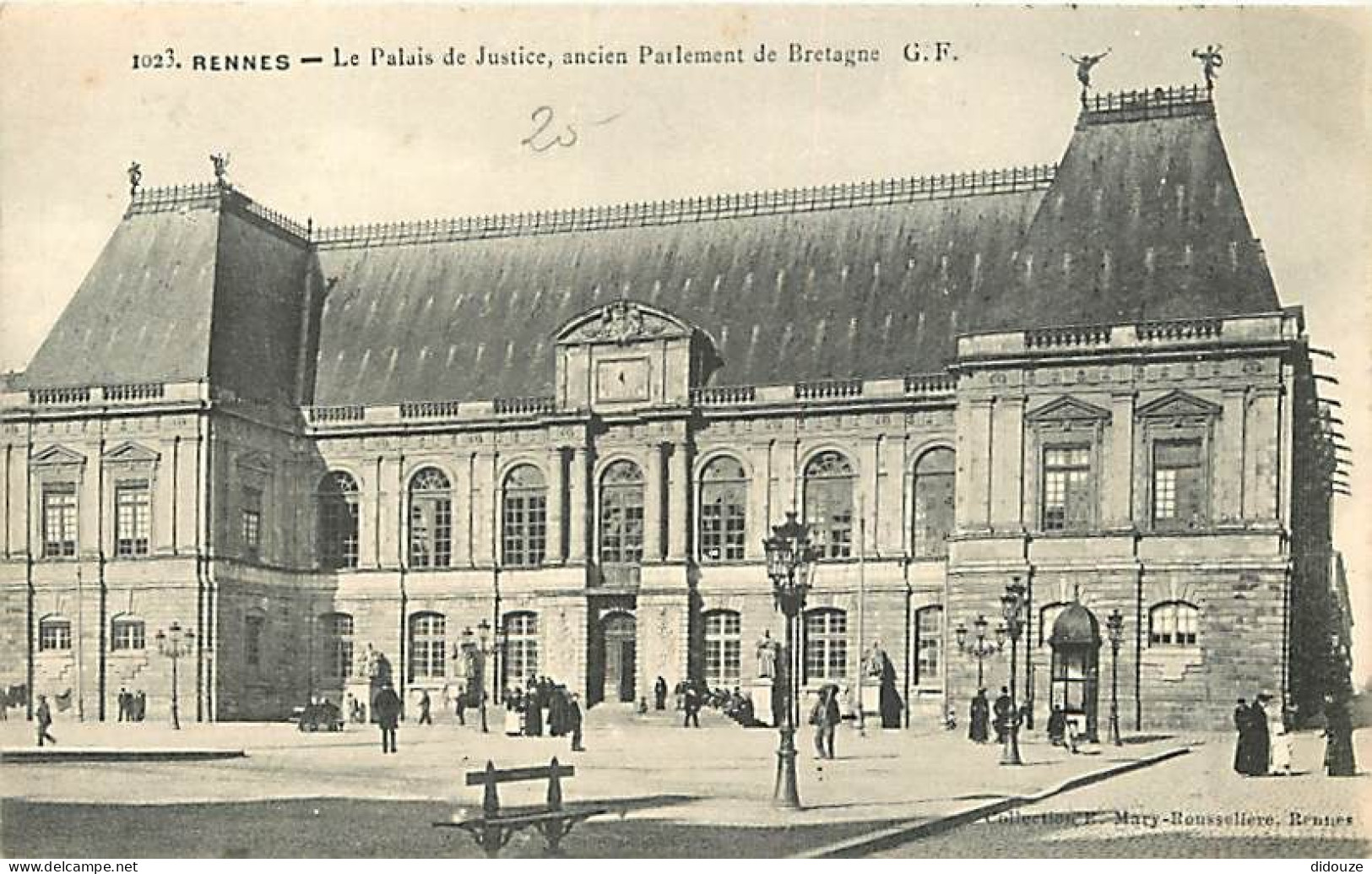 35 - Rennes - Le Palais De Justice, Ancien Parlement De Bretagne - Animée - Oblitération Ronde De 1908 - CPA - Voir Scan - Rennes