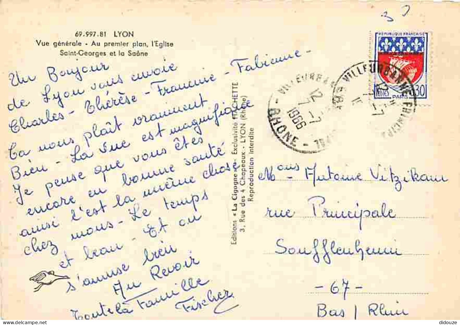 69 - Lyon - Vue Générale Aérienne - L'Eglise Saint Georges - La Saone - CPM - Voir Scans Recto-Verso - Autres & Non Classés