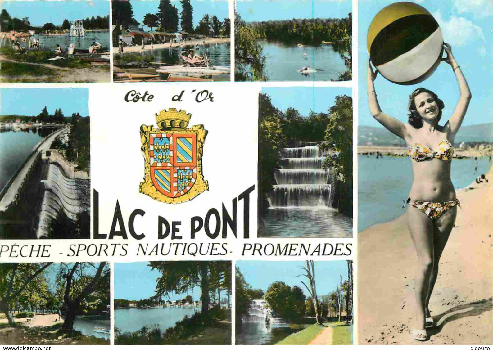 21 - Pont - Lac De Pont - Multivues - Femme En Maillot De Bain - Blasons - Mention Photographie Véritable - Carte Dentel - Autres & Non Classés