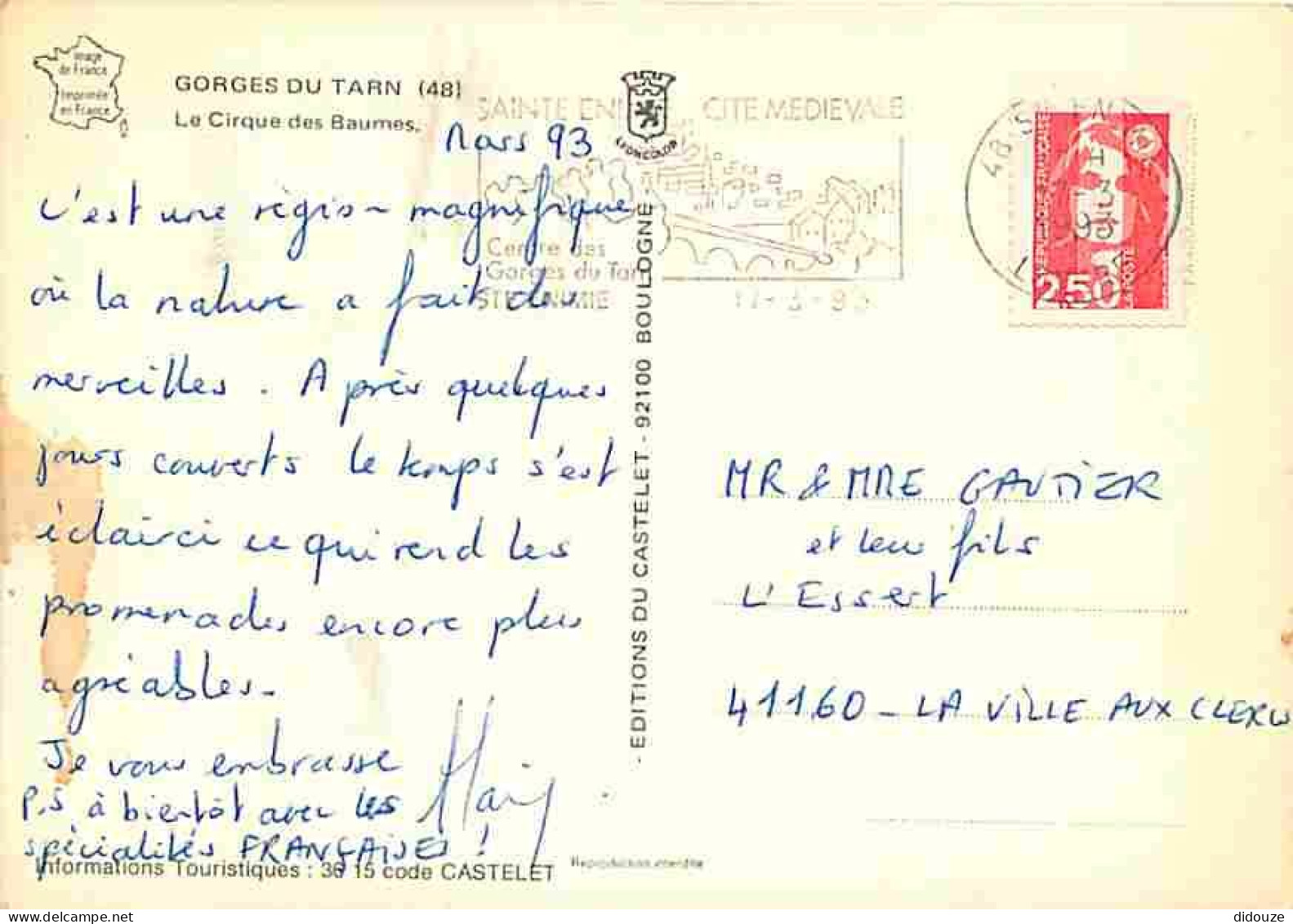 48 - Les Gorges Du Tarn - Le Cirque Des Baumes - Flamme Postale - CPM - Voir Scans Recto-Verso - Gorges Du Tarn