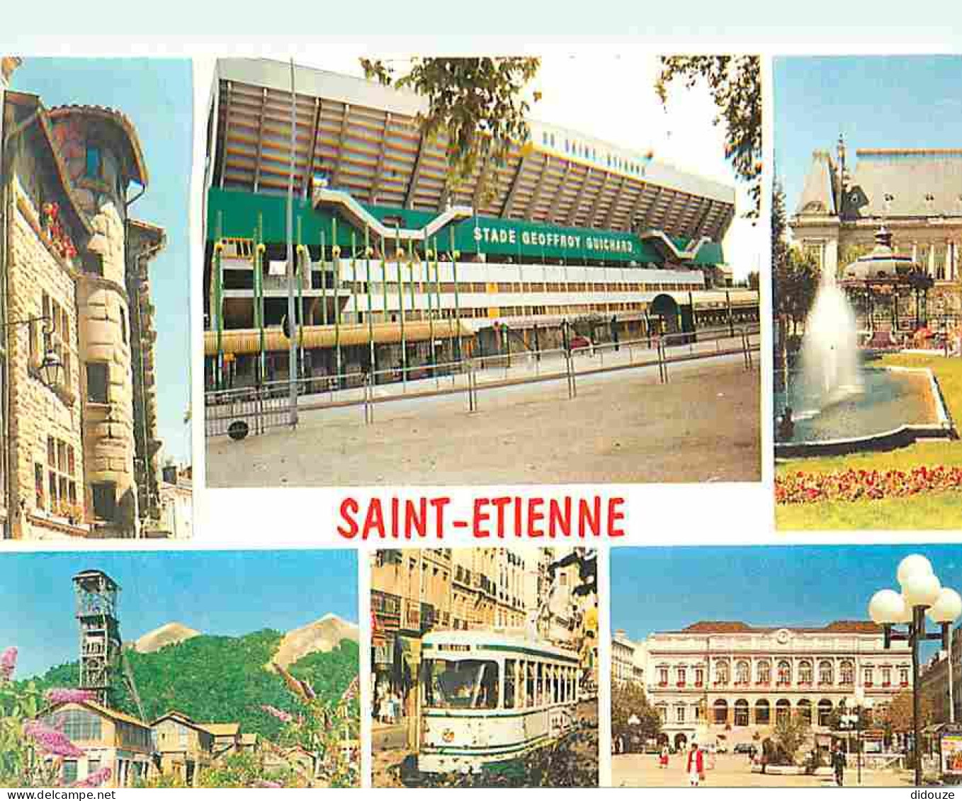 42 - Saint-Etienne - Multivues - Stade Geoffroy Guichard - Tramway - Flamme Postale - CPM - Voir Scans Recto-Verso - Saint Etienne